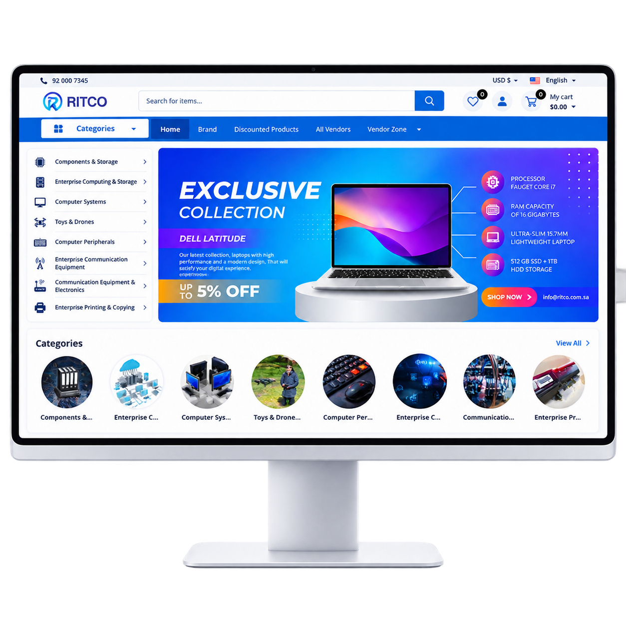 Desktop homepage